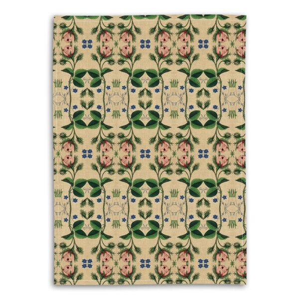 PatchNYC Naive Rose Linen Tea Towel