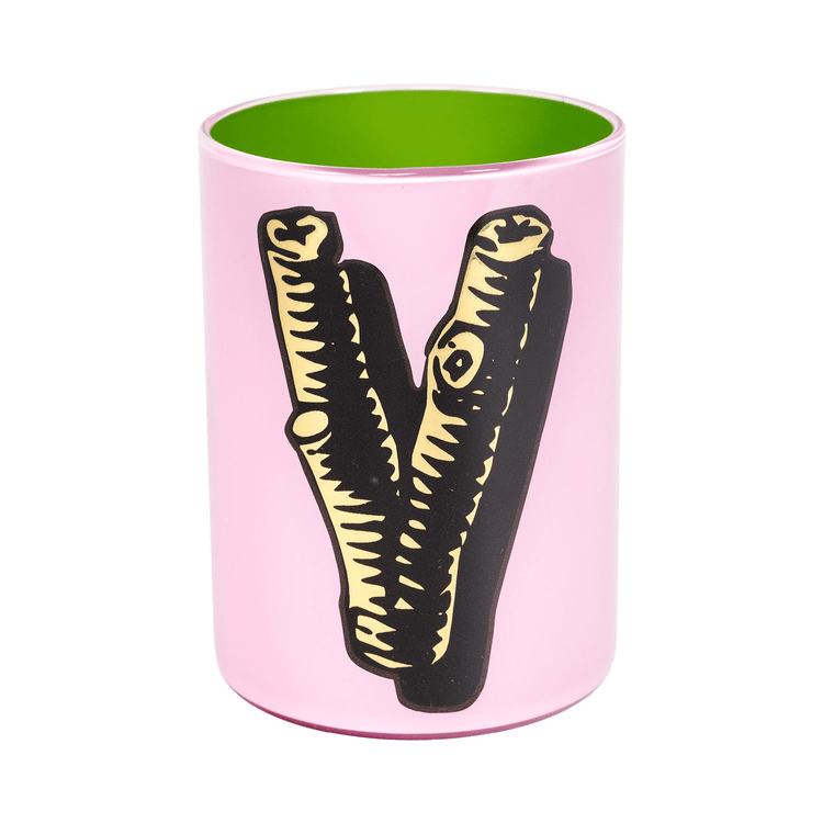 Bridie Hall Letter V Wood Font Brush Pot