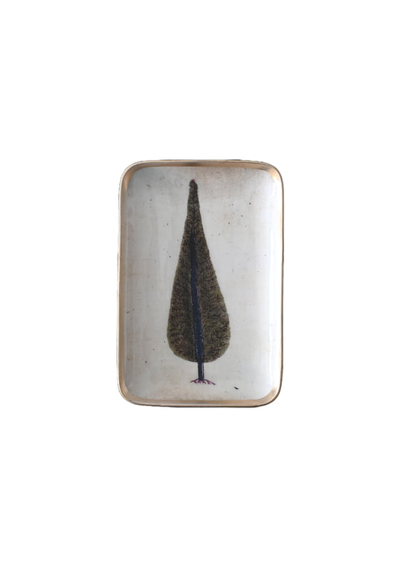 Cypress Tree Small Enameled Tray