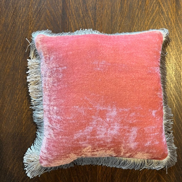 Anke Drechsel Cyclamen Pillow 10.6" x 10.6" with New Silver Fringe