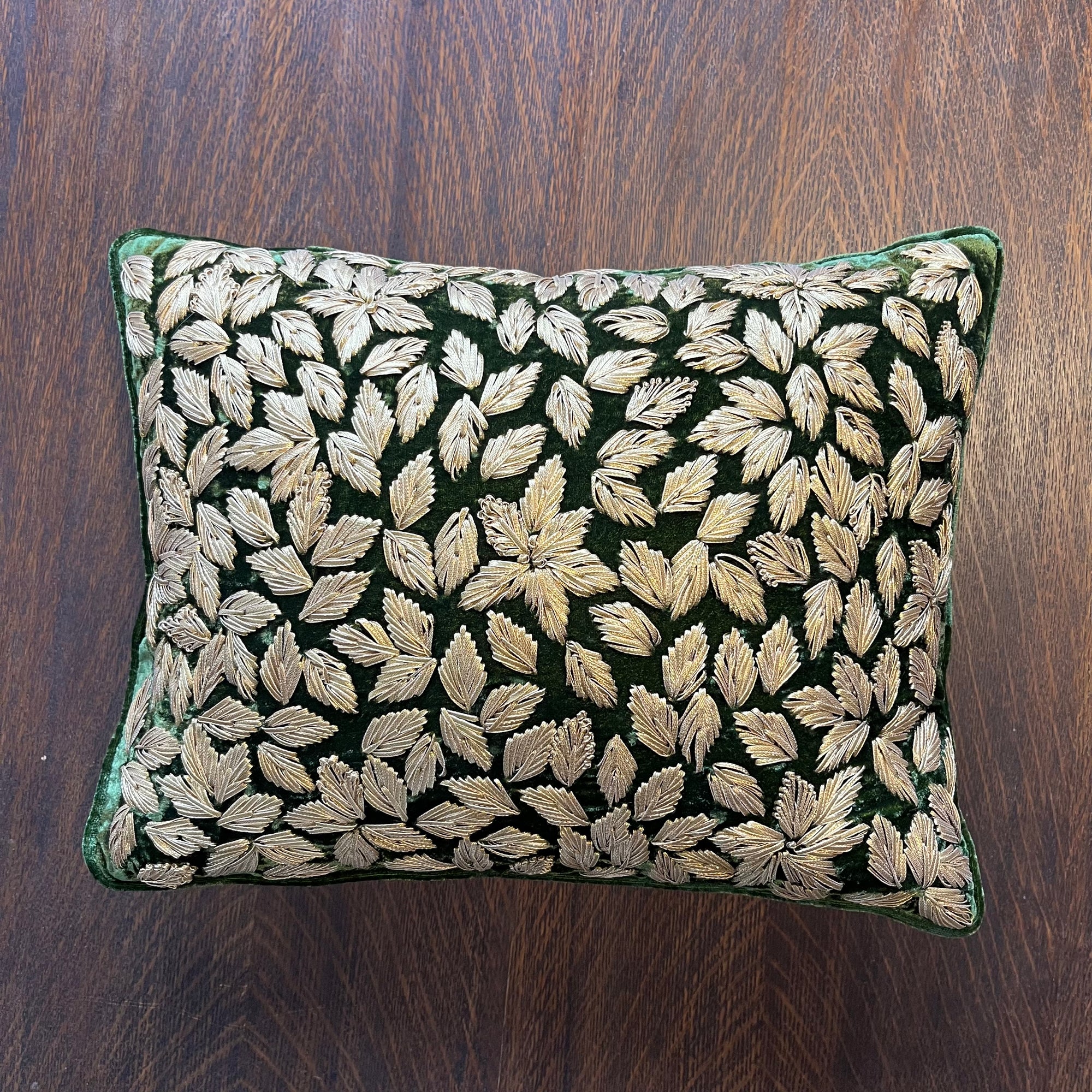 Anke Drechsel Enny Grass Green Silk Velvet 12" x 16"  Pillow