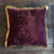 Anke Drechsel Grape Silk Velvet Pillow with Gold Fringe 20"x 20"