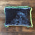 Anke Drechsel Indigo Blue Silk Velvet Pillow with Air Blue Fringe 12" x 16"