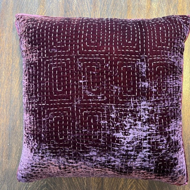 Anke Drechsel Metril Mulberry Silk Velvet Pillow 18" x 18"
