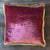 Anke Drechsel Wine Silk Velvet Pillow with Gold Fringe 20" x 20"
