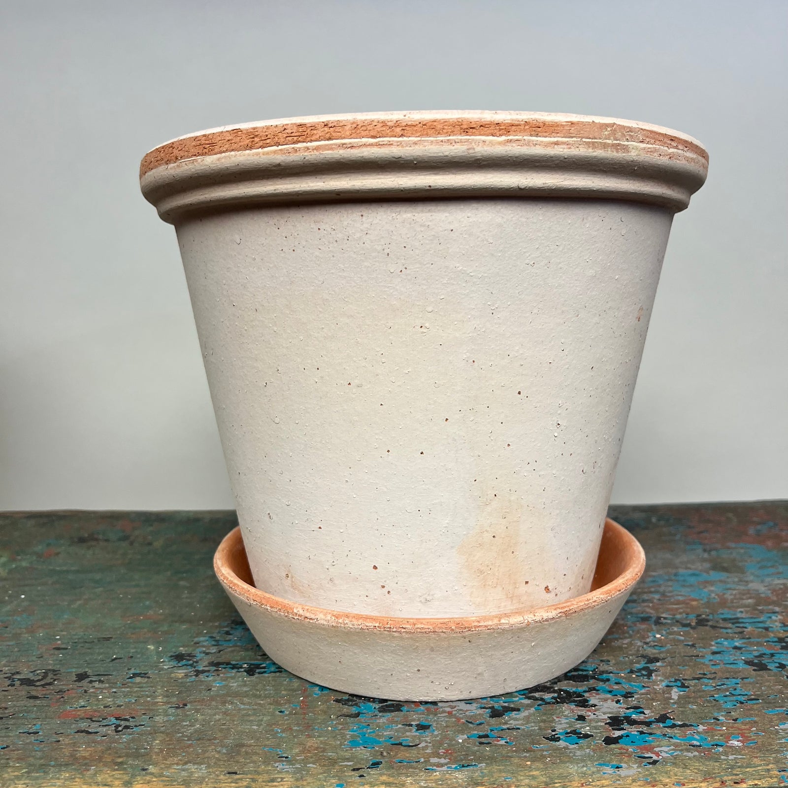 Bergs #21 Flora Pot with Saucer in Raw Rosa