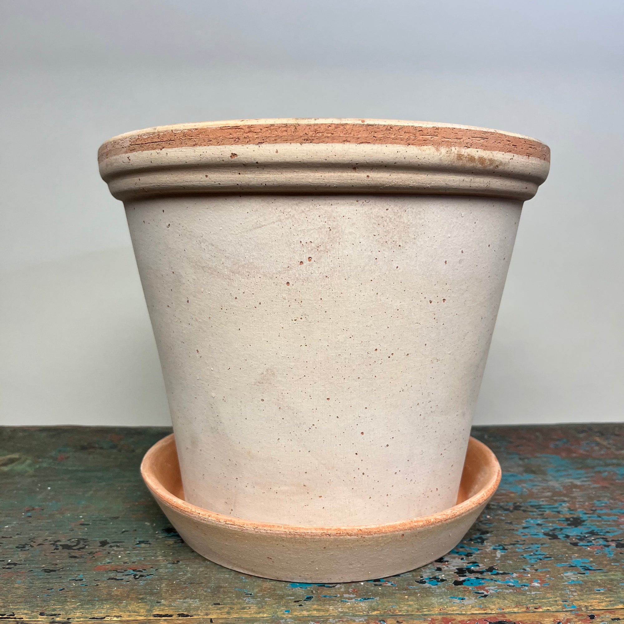 Bergs #25 Flora Pot with Saucer in Raw Rosa