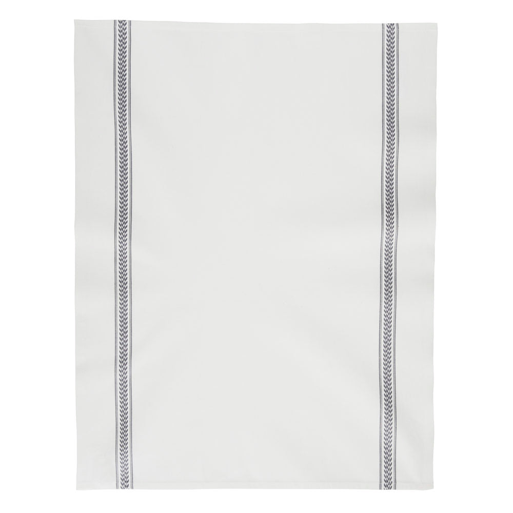 French Epi Cotton Tea Towel White/Grey