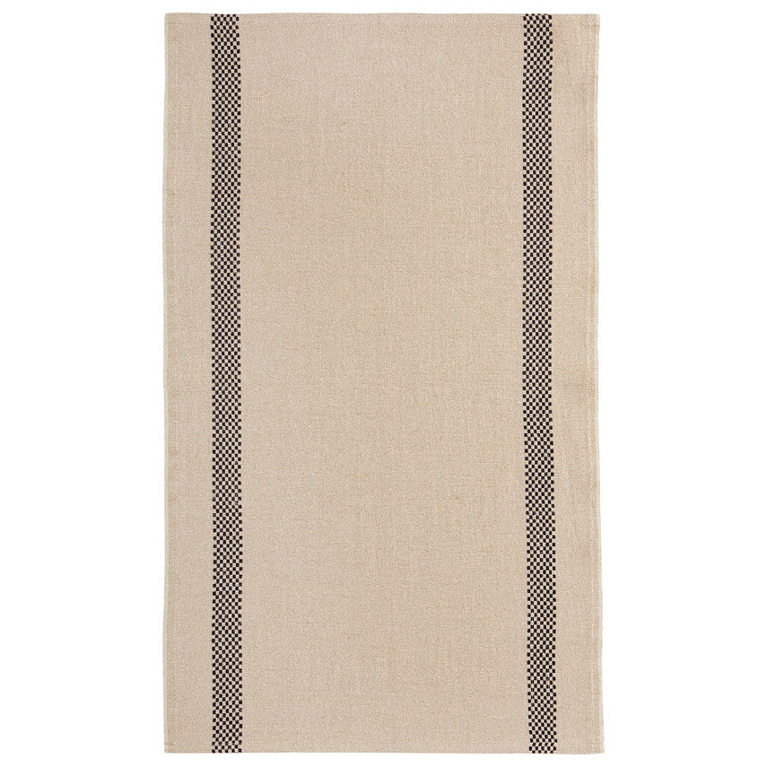 French Lustucru Linen Tea Towel Natural/Black