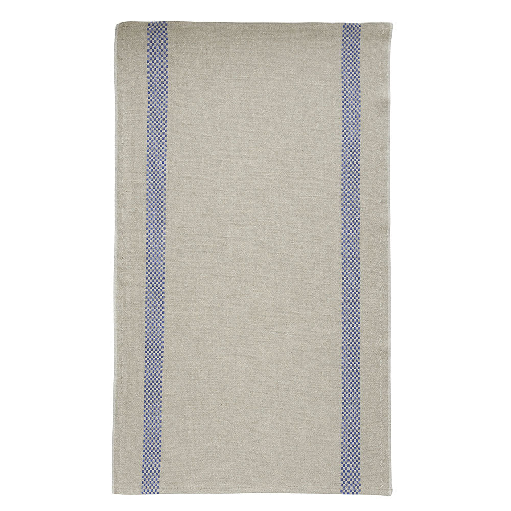 French Lustucru Linen Tea Towel Natural/Blue