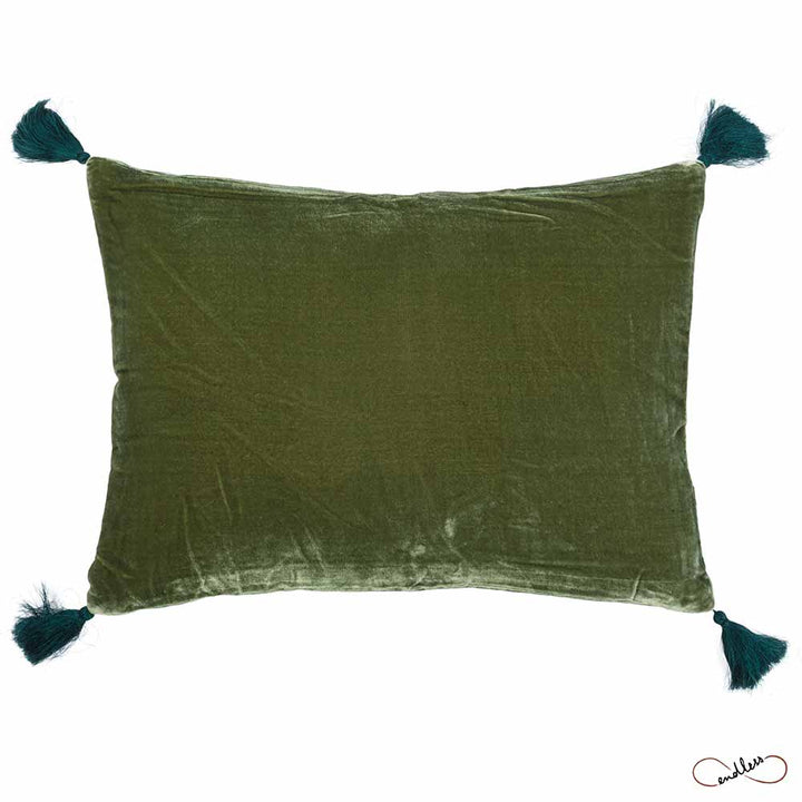 Le Monde Sauvage Goa Pompon Pillow in Artichoke