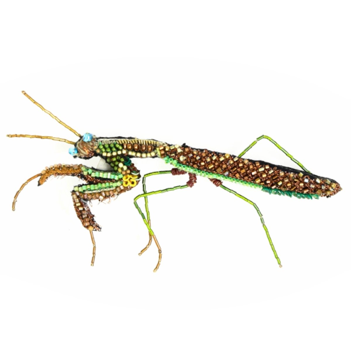 Green Mantis Brooch Pin