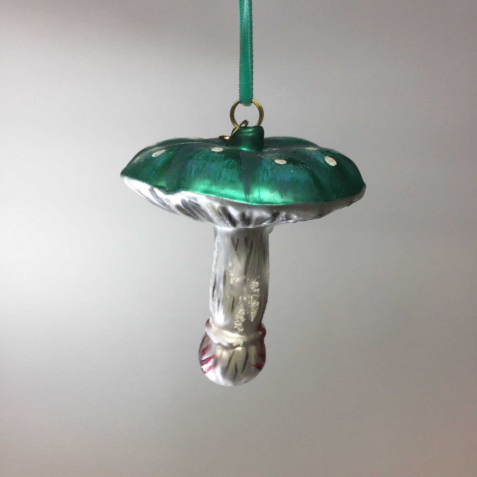 Green Glass Mushroom Ornament 2 by Nathalie Lete