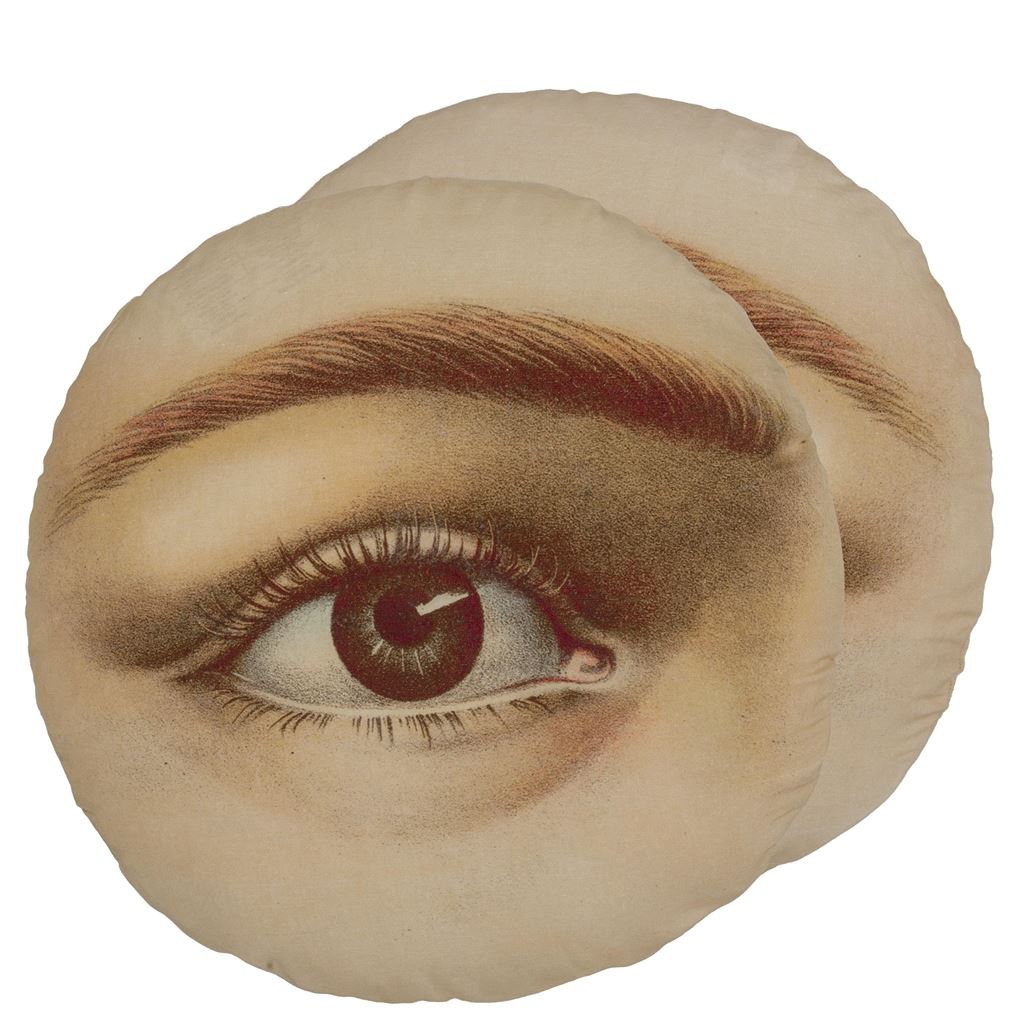 John Derian Eye Sepia Round Pillow 18" Round