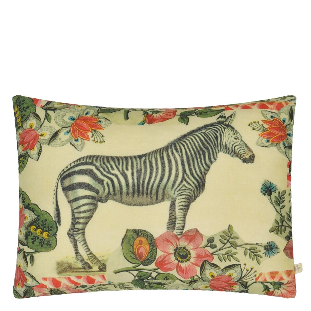 Zebras Sepia Decorative Pillow by John Derian