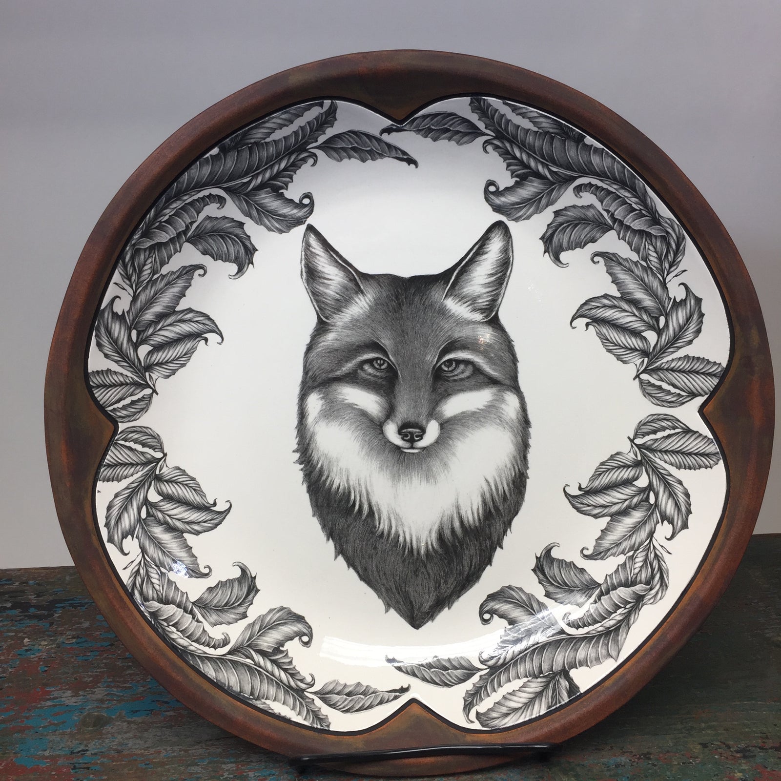 Laura Zindel Fox Portrait Small Round Platter