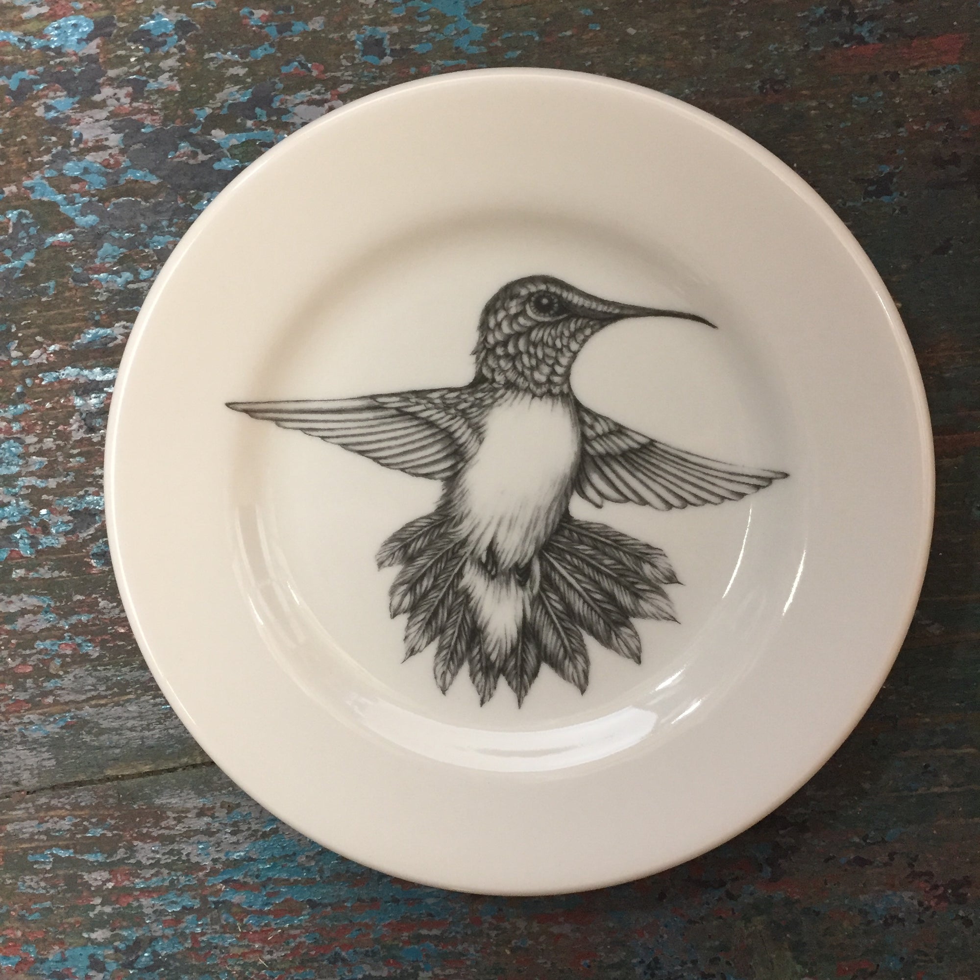 Laura ZIndel Hummingbird #1 Bistro Plate