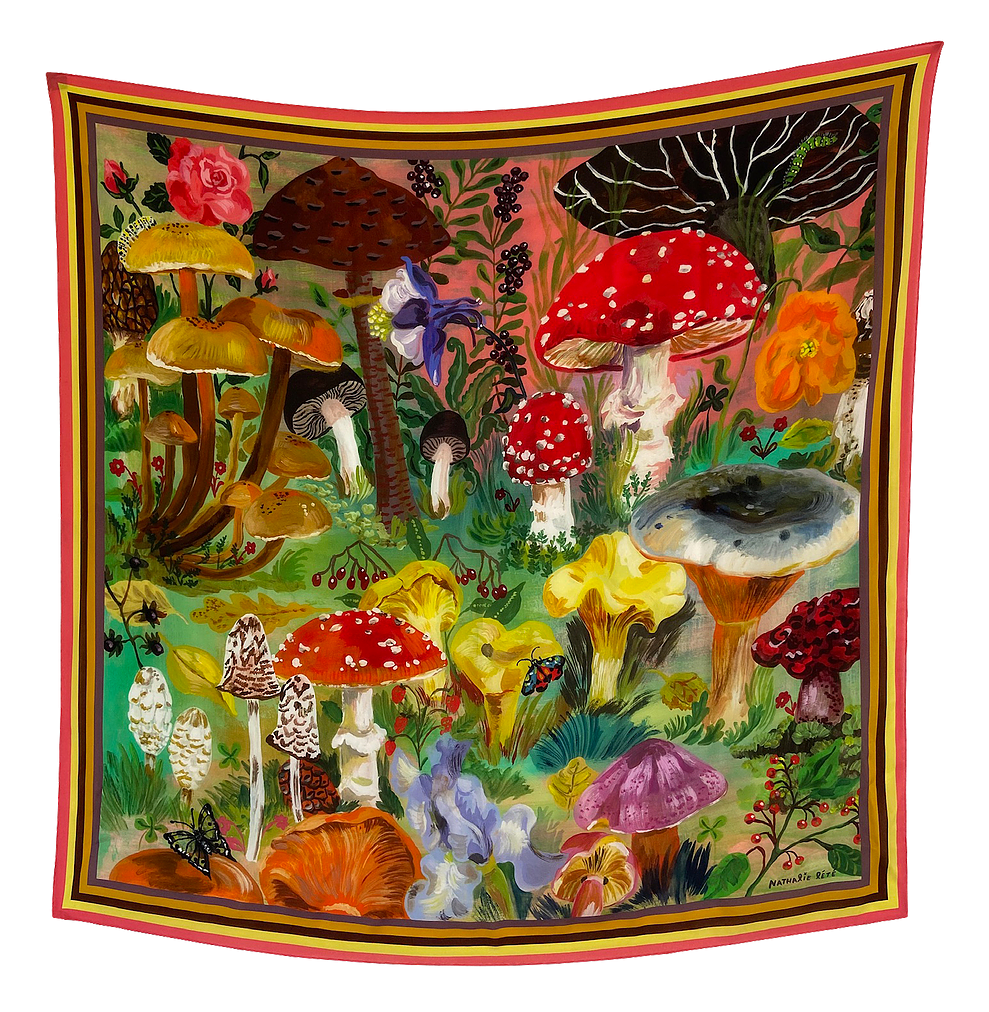 Nathalie Lete Mushrooms Silk Scarf