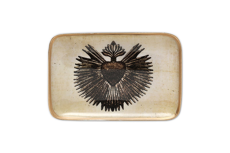 Rayon Sacred Heart Enameled Aluminum Tray