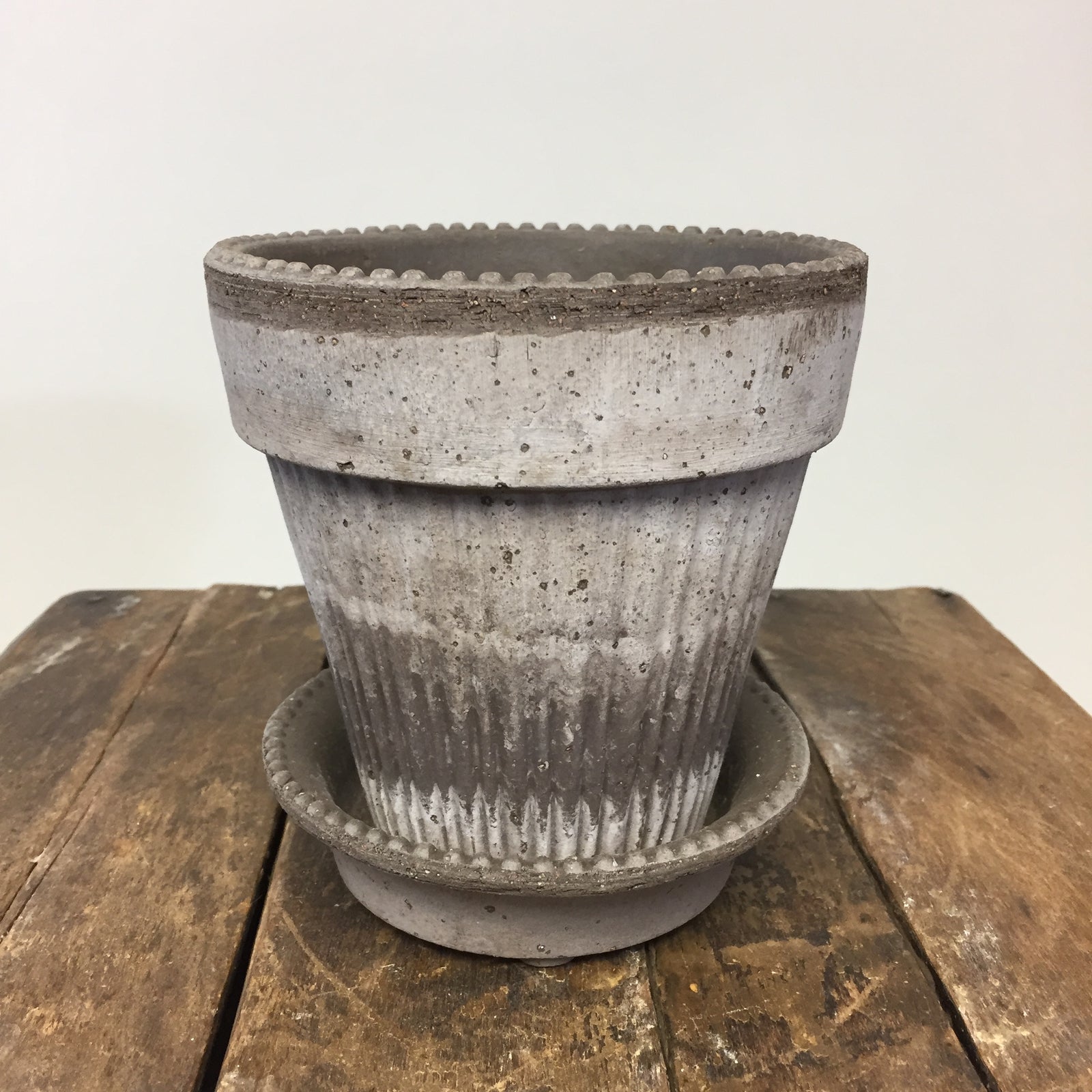 Simona Pot Grey #12 with Saucer