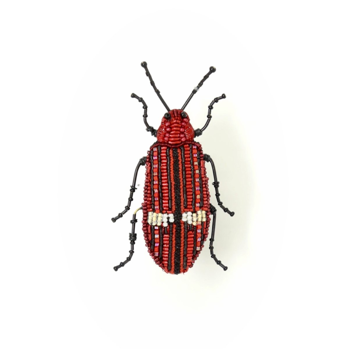 Red Opulenta Beetle Brooch