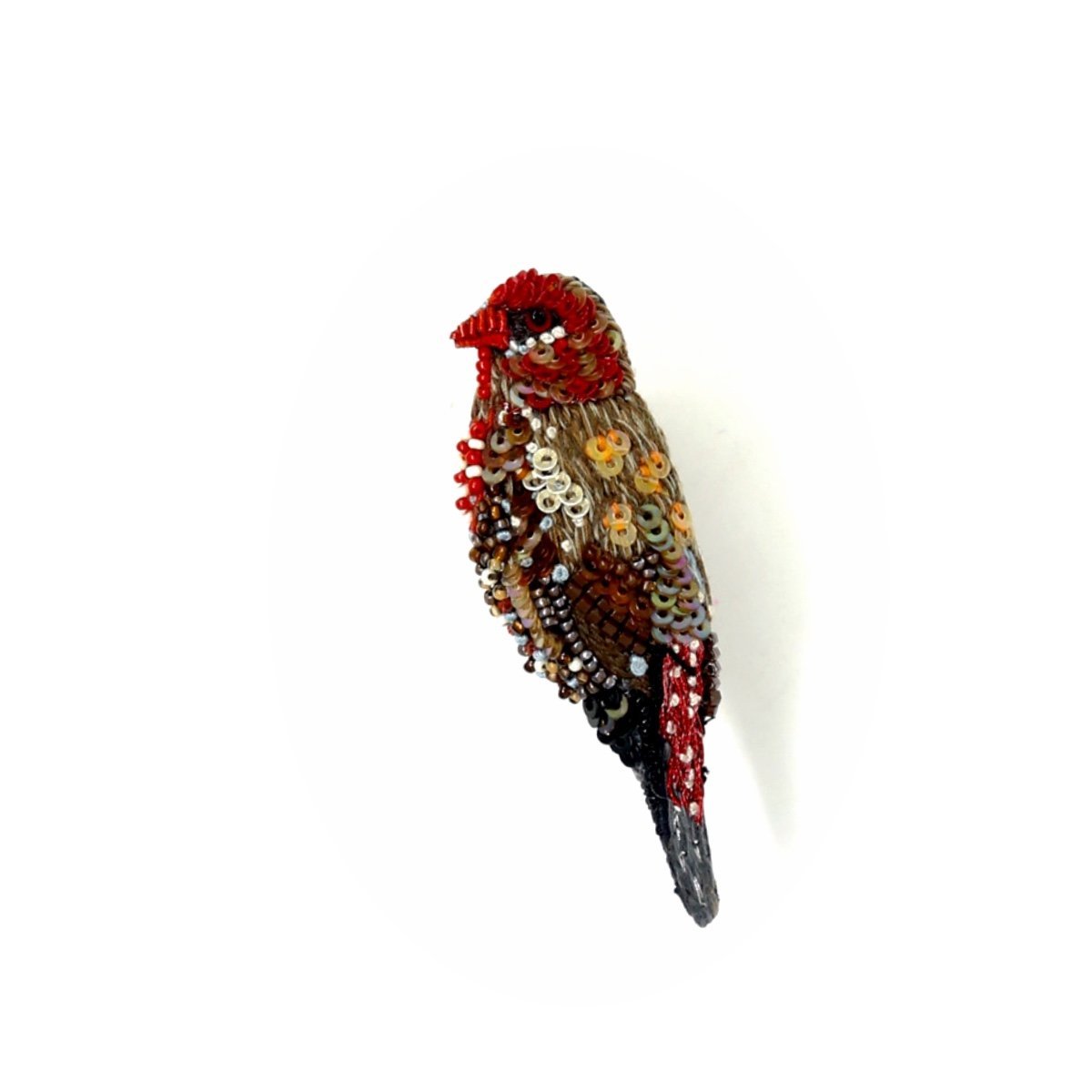 Strawberry Finch Brooch