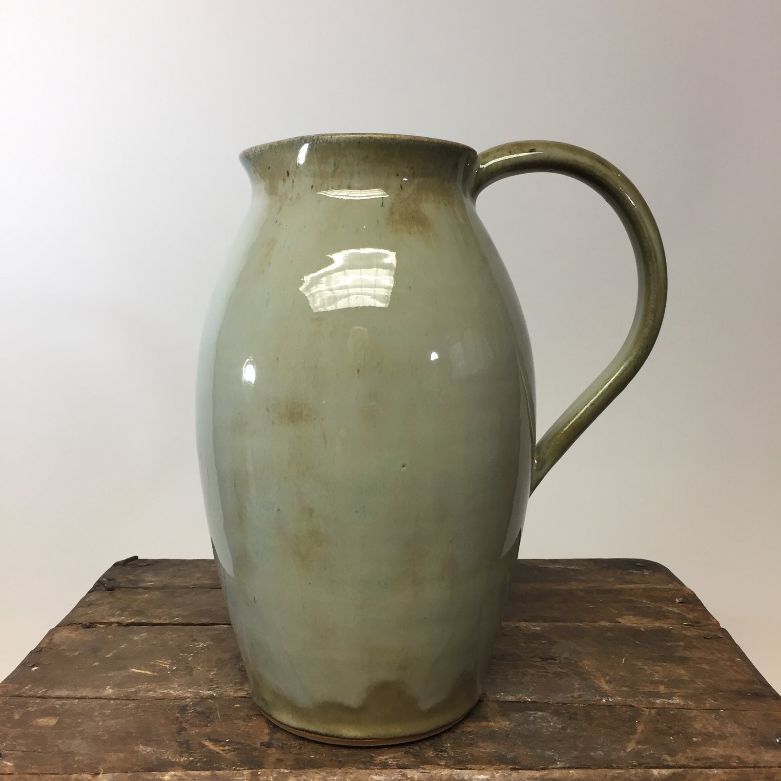 Bellied Classic Pitcher Glossy Green Glaze