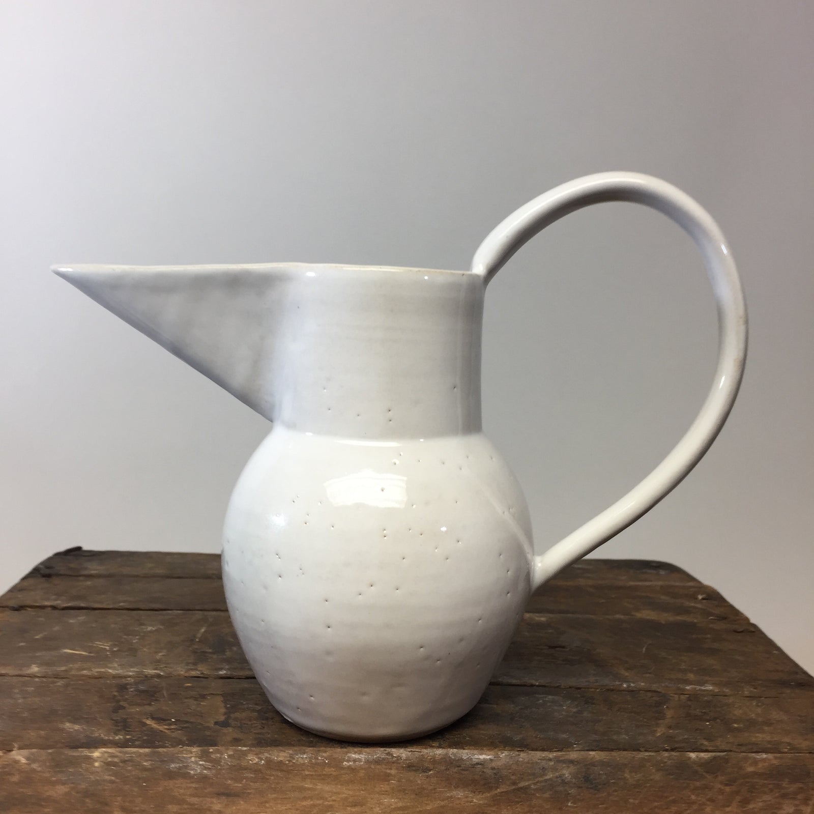 Belly Beak PItcher White Glaze