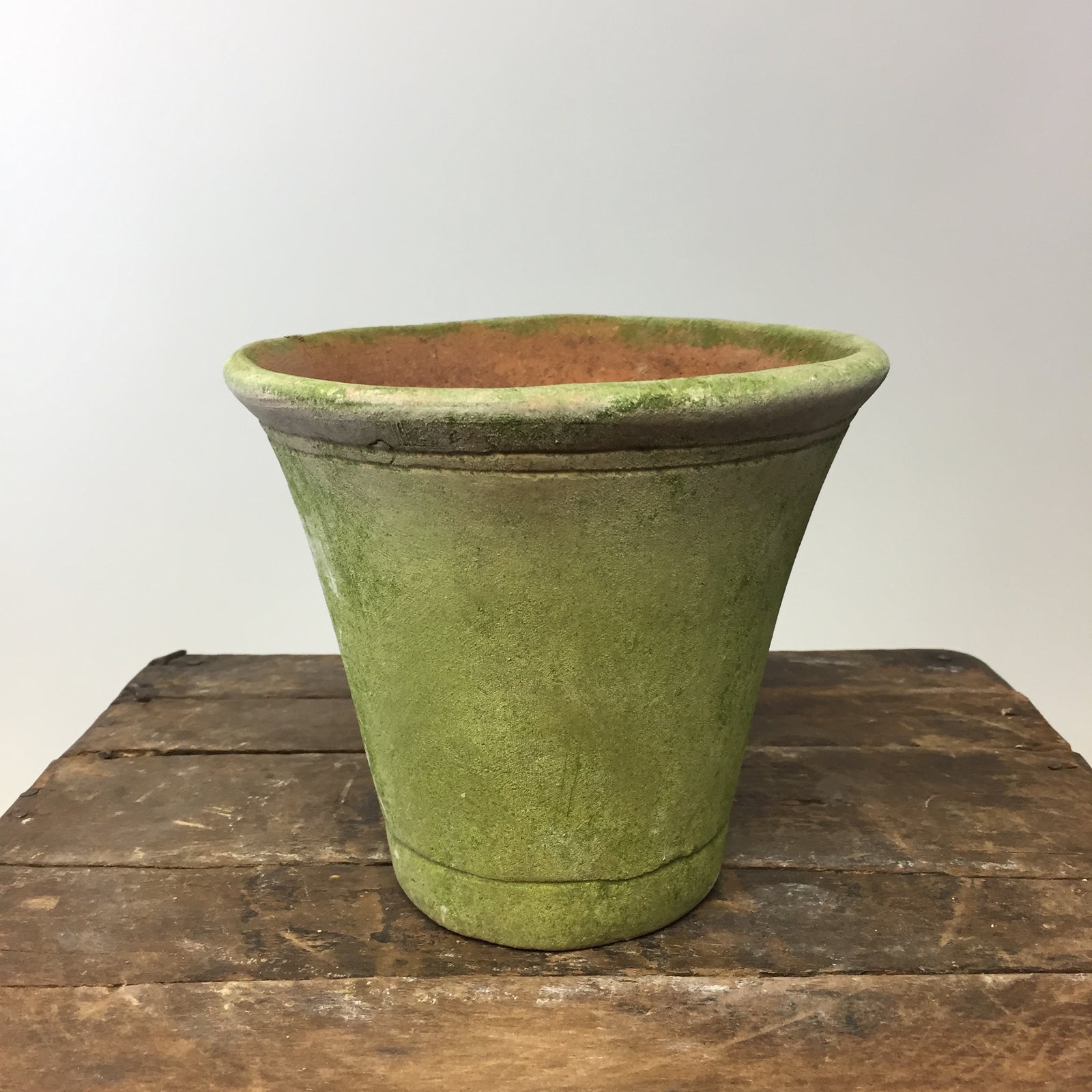 English Nursery Terracotta Planter with Aged Moss. 4"