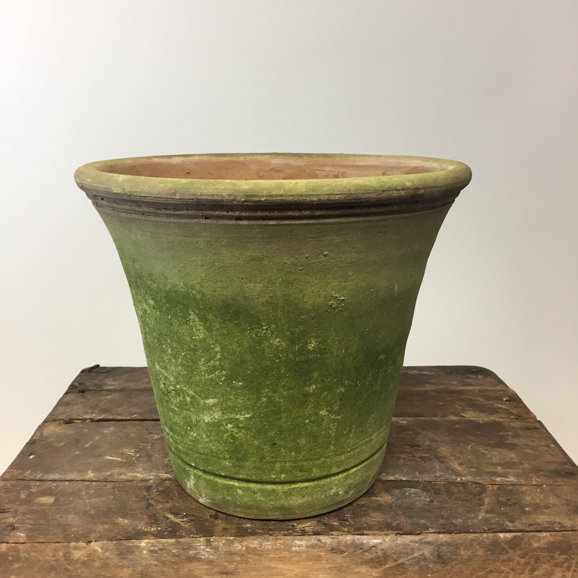 English Nursery Terracotta Planter with Aged Moss. 6"