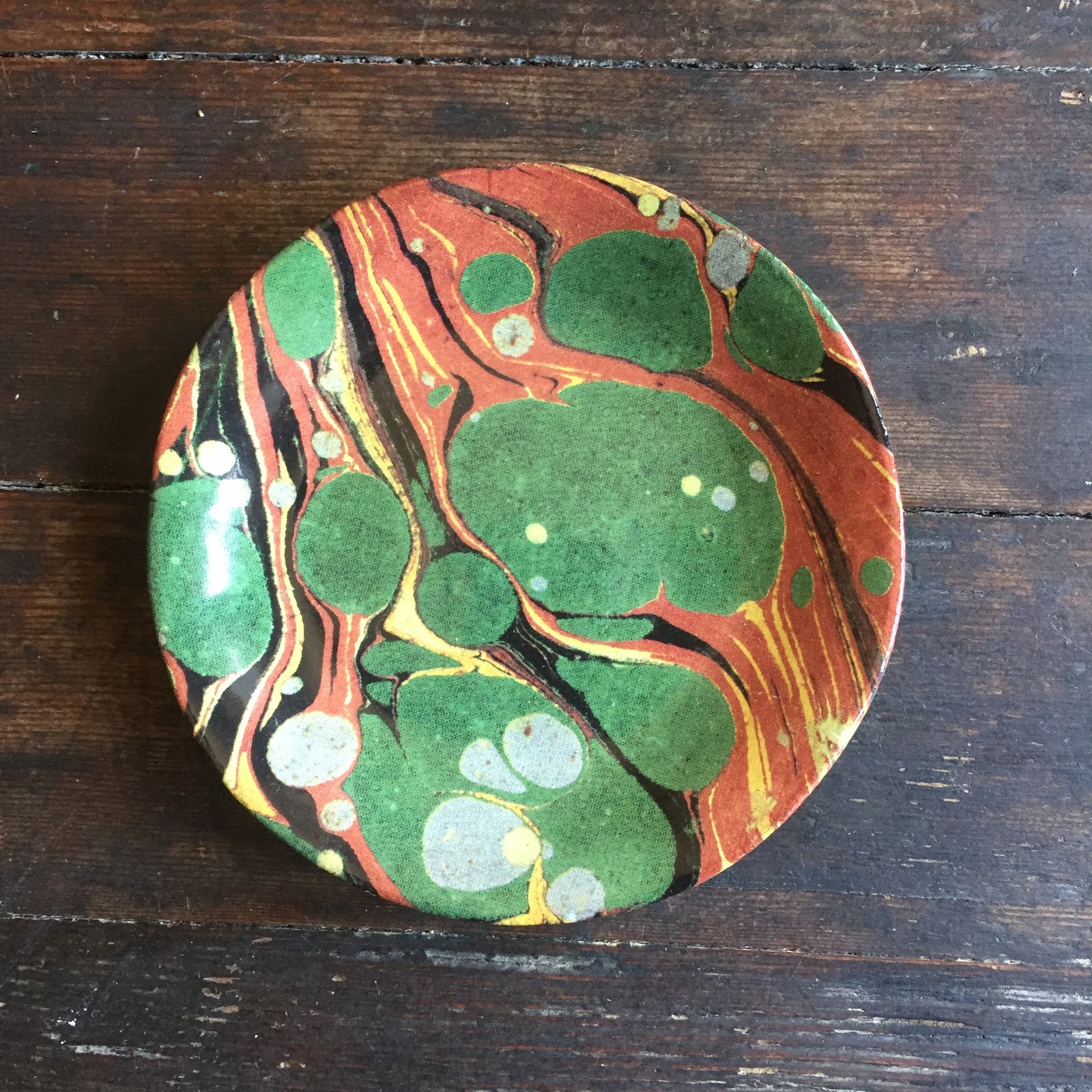 John Derian Green Red Yellow Saucer