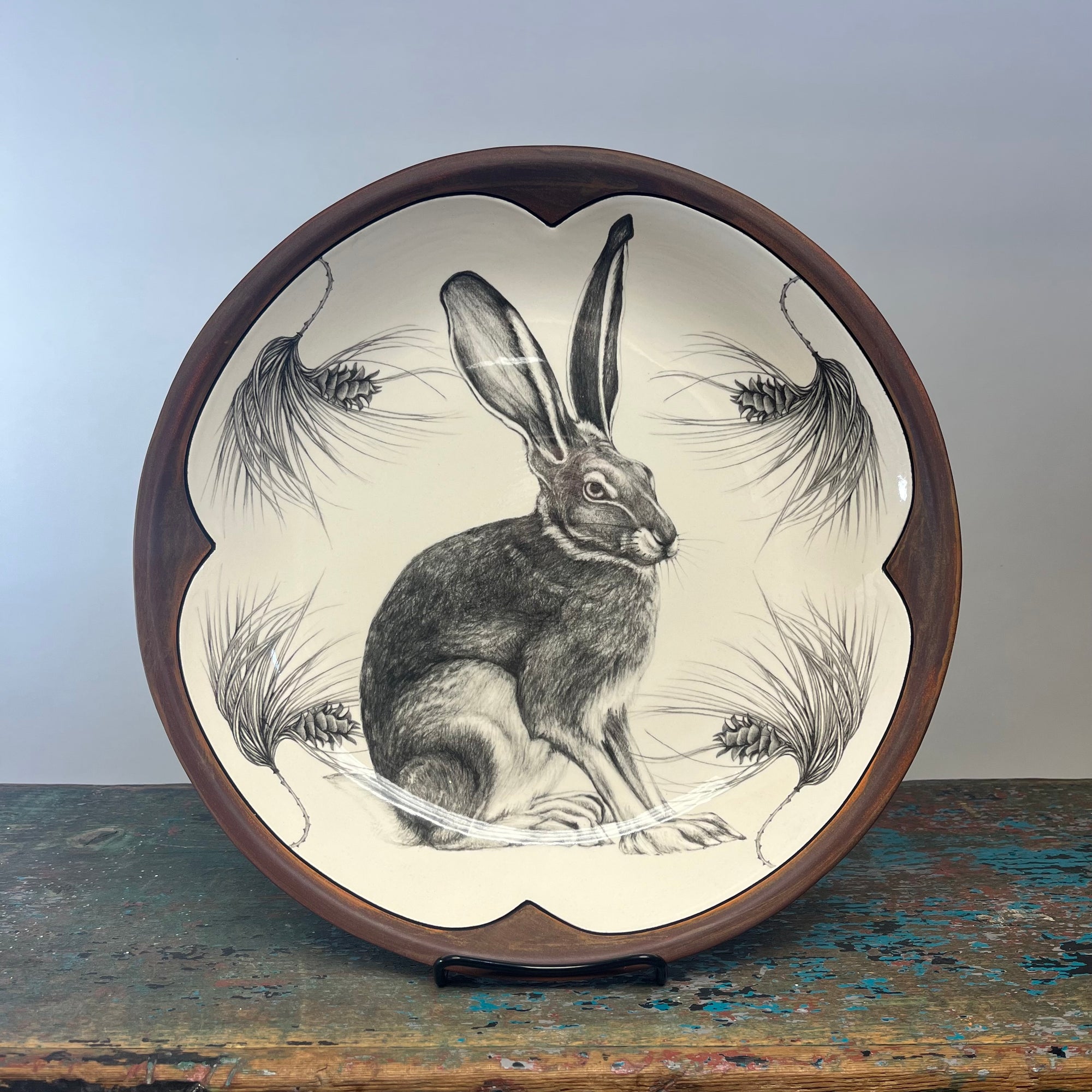Laura Zindel Sitting Hare Small Round Platter