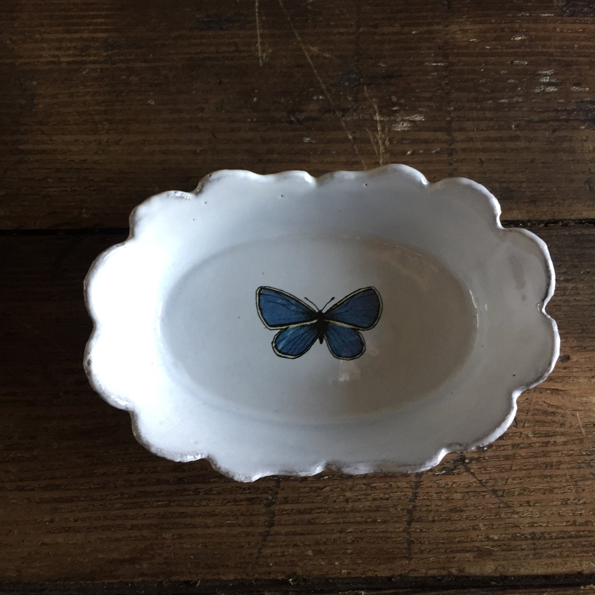 Astier de Villatte John Derian Dark Blue Butterfly Dish