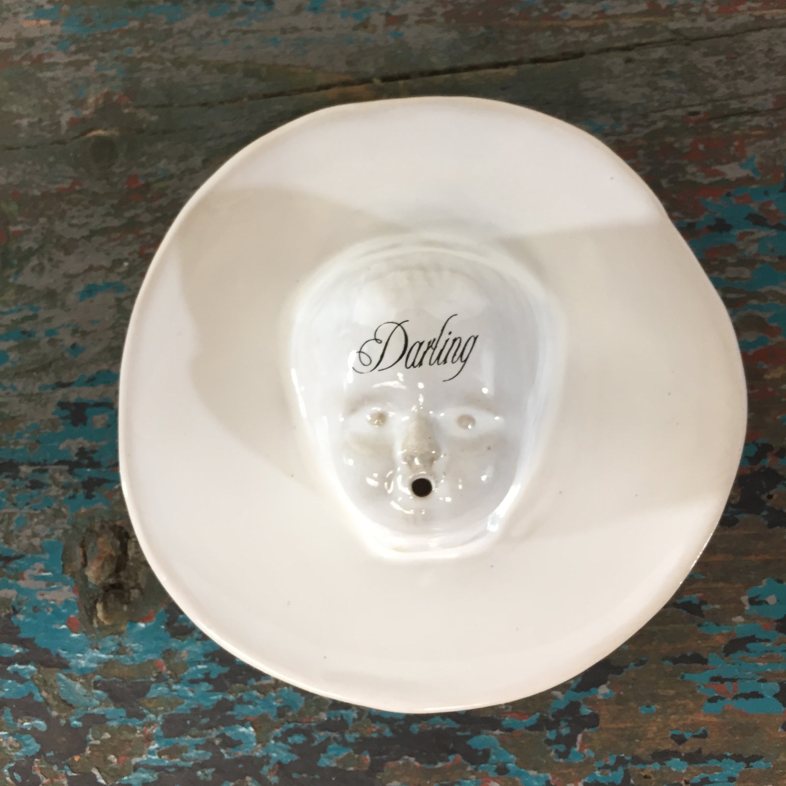 Practical Doll's Face on a Plate Incense Burner by Kuhn Keramik