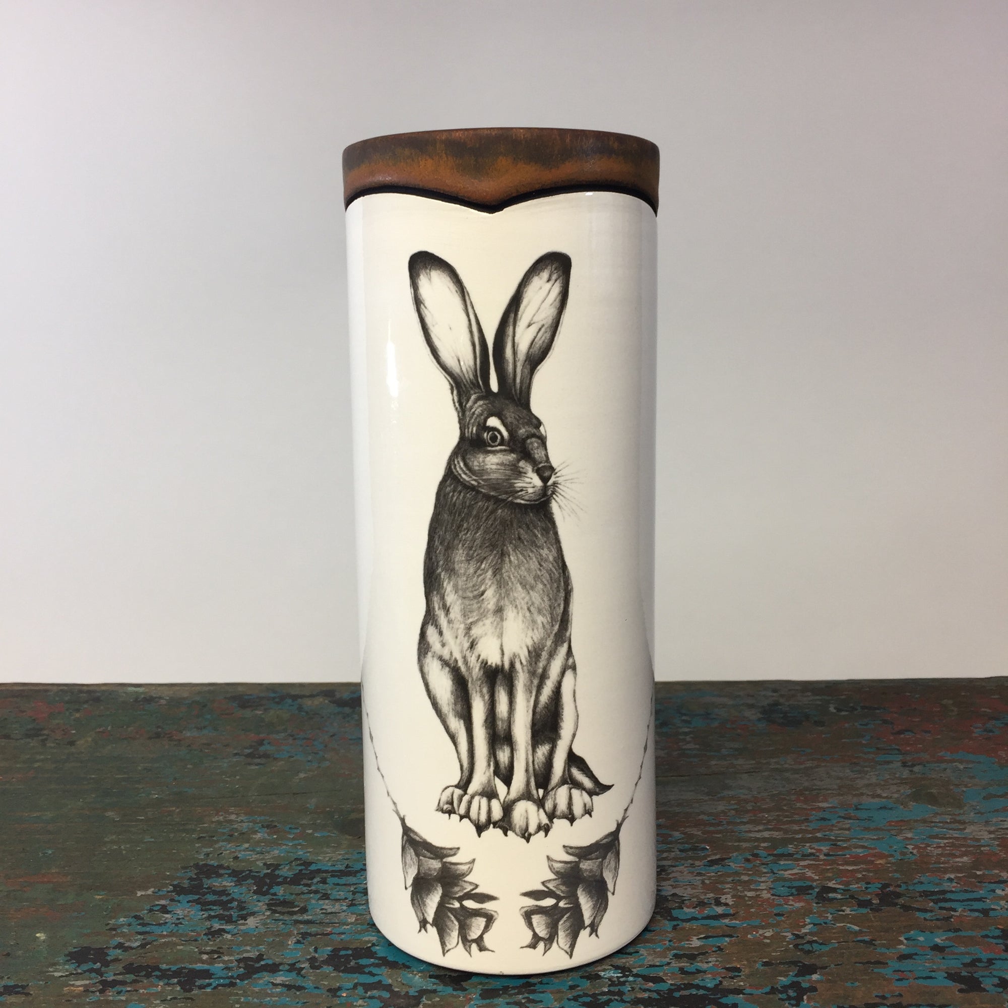 Laura Zindel Tall Hare Small Vase