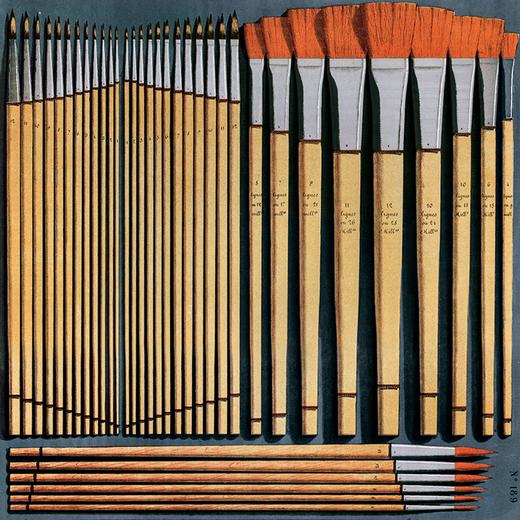 John Derian Paintbrushes Silk Scarf