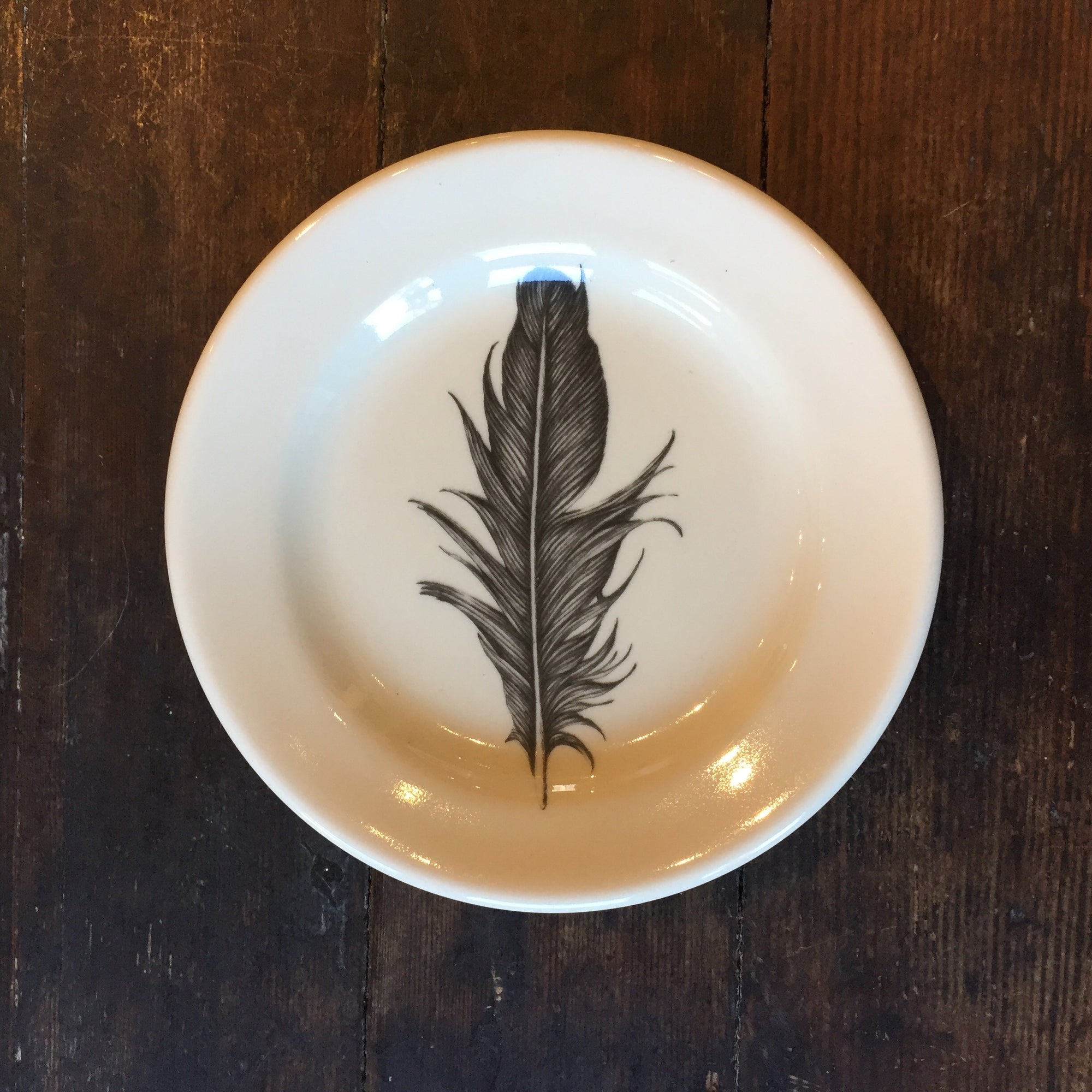 Raven Feather Ceramic Plate