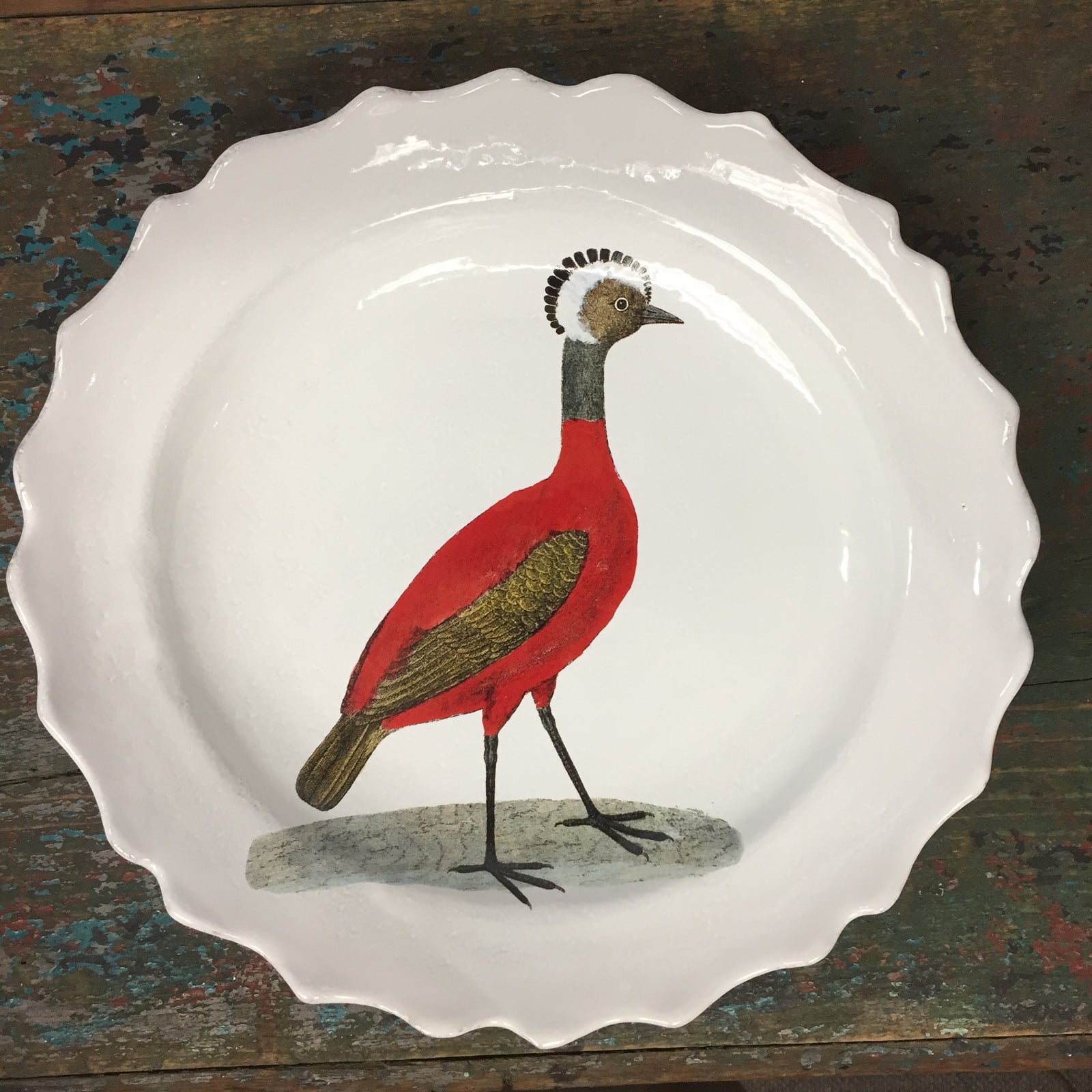 Astier de Villatte John Derian Red Peruvian Hen Soup Plate