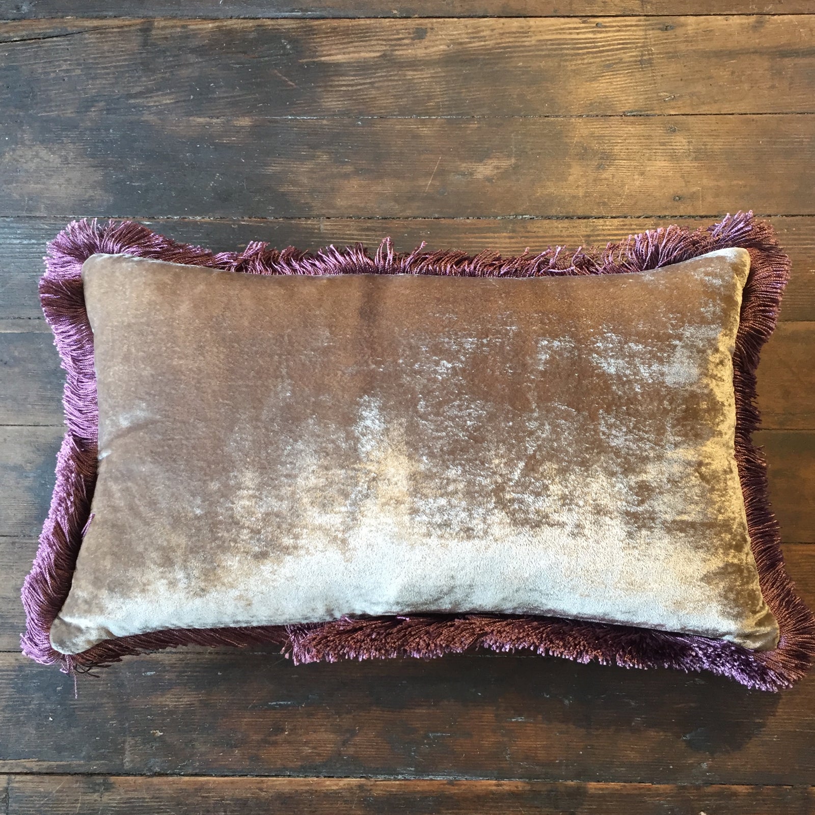 Smoke Pillow with Purple Fringe