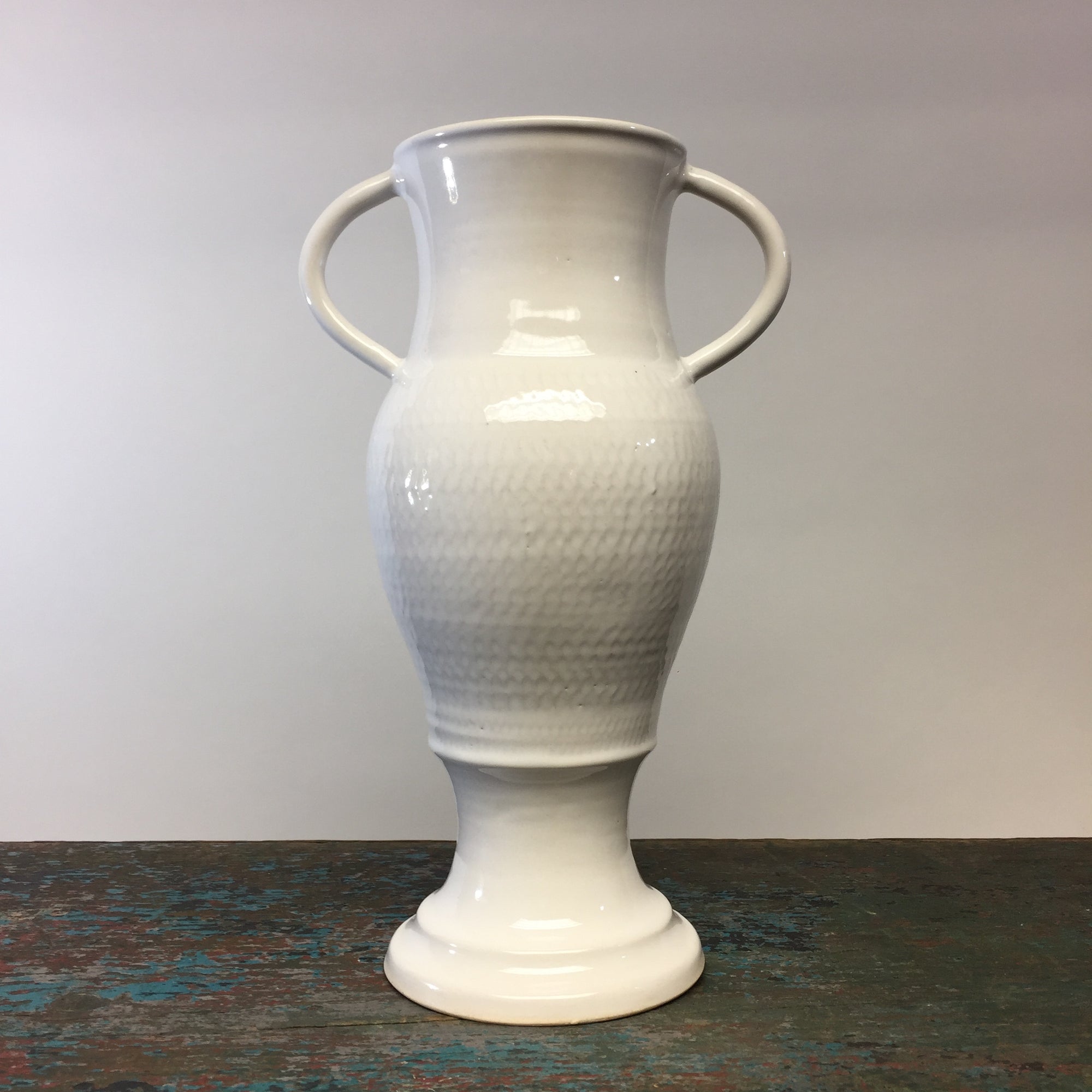 Large Pedestal Vase White