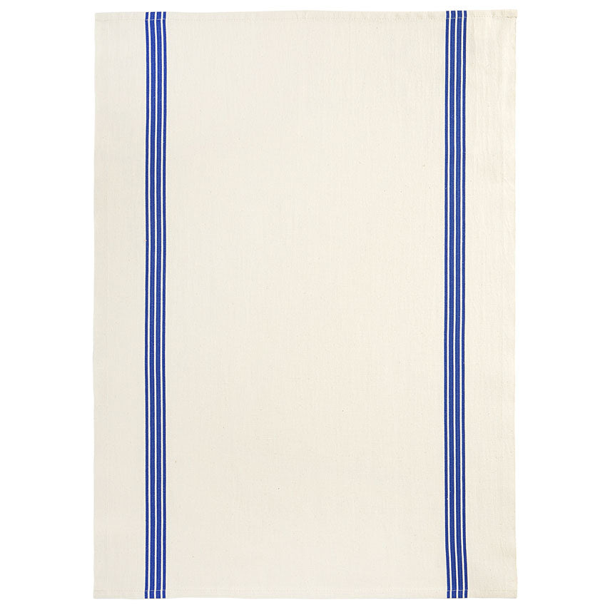 Linen Cotton French Tea Towel Natural & Bleu