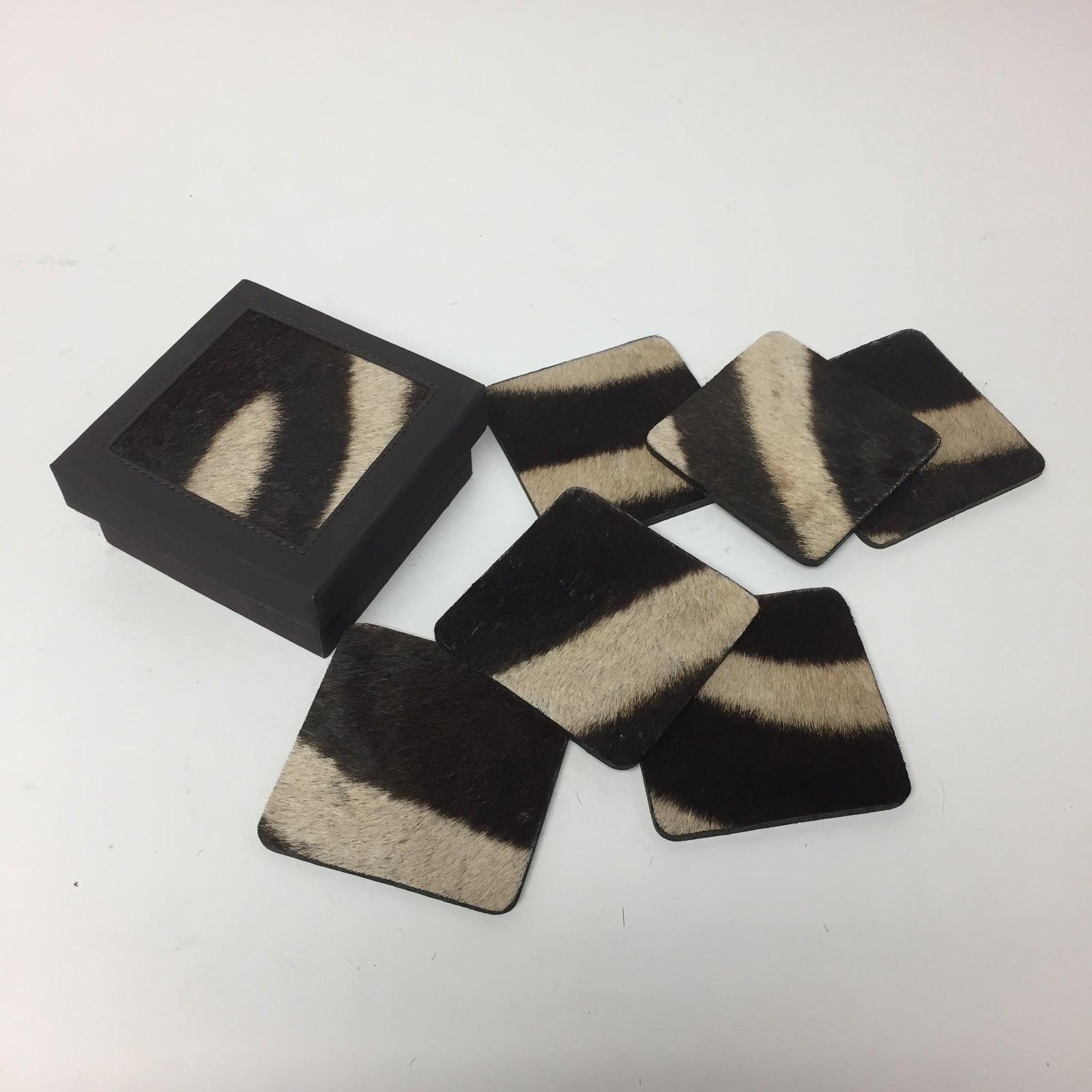 Zebra Skin Coasters in Box